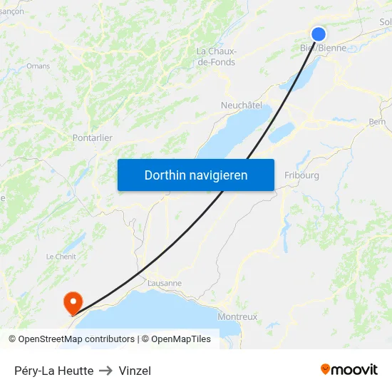 Péry-La Heutte to Vinzel map