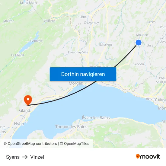 Syens to Vinzel map