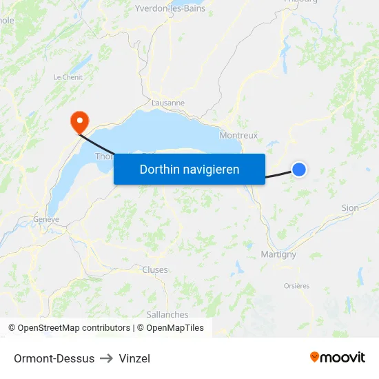 Ormont-Dessus to Vinzel map