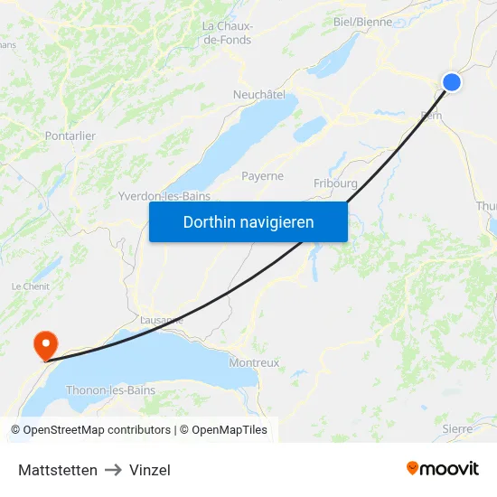 Mattstetten to Vinzel map