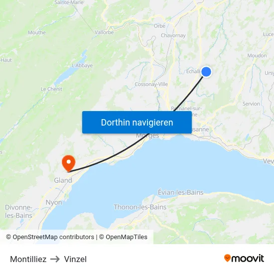 Montilliez to Vinzel map