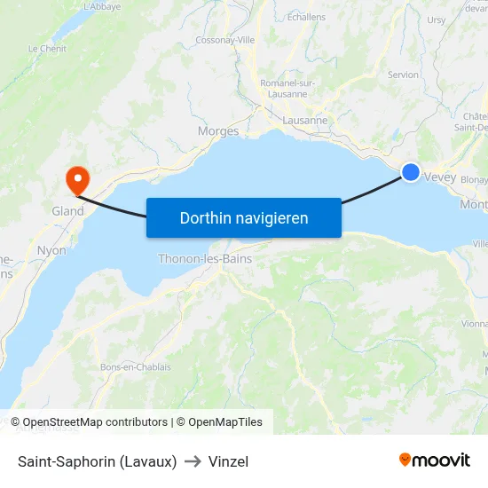 Saint-Saphorin (Lavaux) to Vinzel map