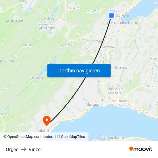 Orges to Vinzel map