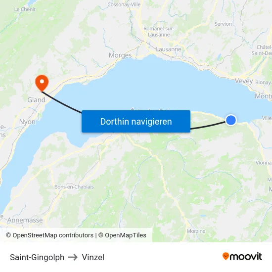 Saint-Gingolph to Vinzel map