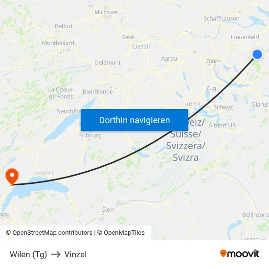 Wilen (Tg) to Vinzel map
