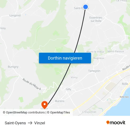 Saint-Oyens to Vinzel map