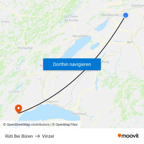 Rüti Bei Büren to Vinzel map