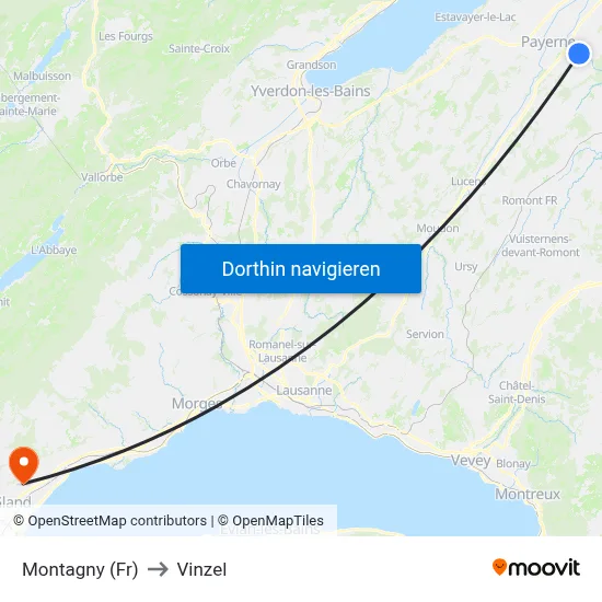 Montagny (Fr) to Vinzel map