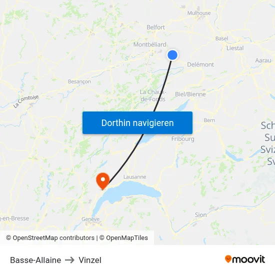 Basse-Allaine to Vinzel map