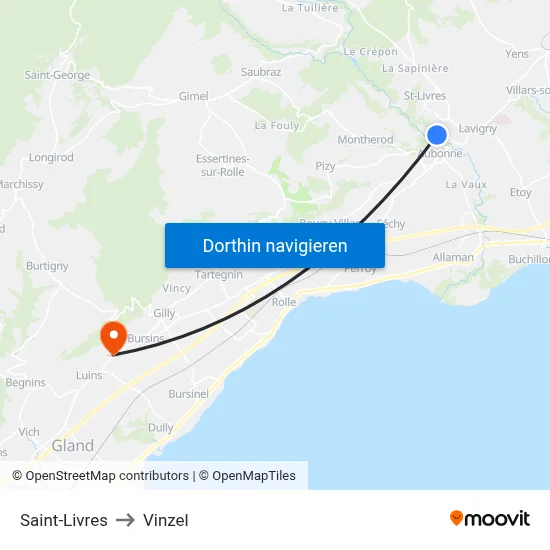 Saint-Livres to Vinzel map
