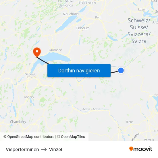 Visperterminen to Vinzel map
