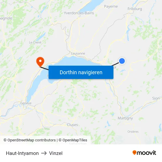 Haut-Intyamon to Vinzel map
