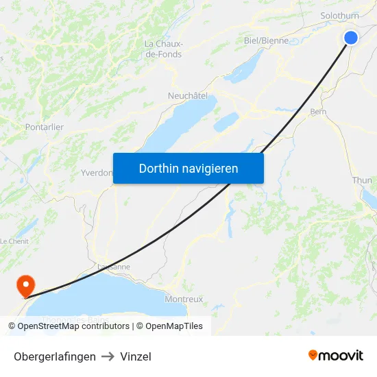 Obergerlafingen to Vinzel map