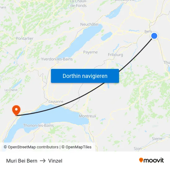 Muri Bei Bern to Vinzel map