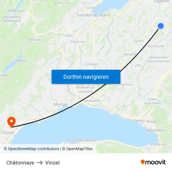Châtonnaye to Vinzel map