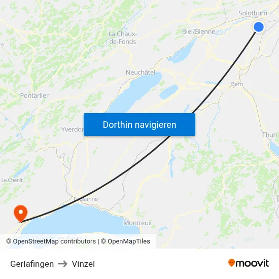 Gerlafingen to Vinzel map