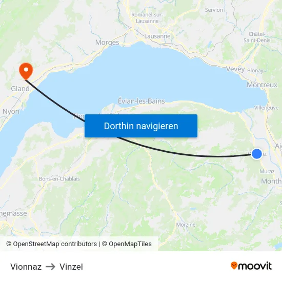 Vionnaz to Vinzel map