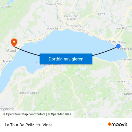 La Tour-De-Peilz to Vinzel map