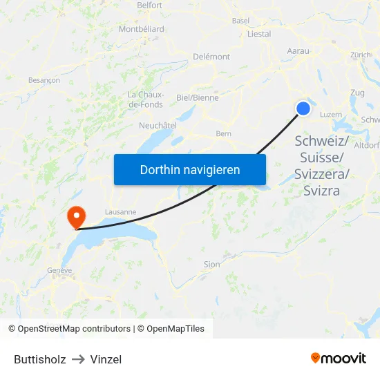 Buttisholz to Vinzel map