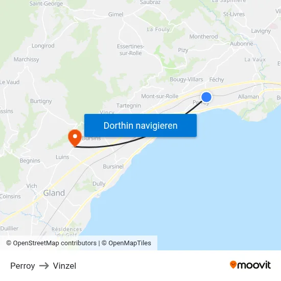 Perroy to Vinzel map