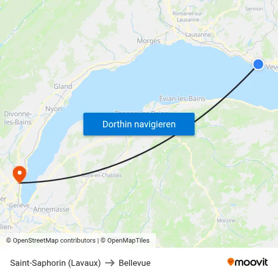 Saint-Saphorin (Lavaux) to Bellevue map