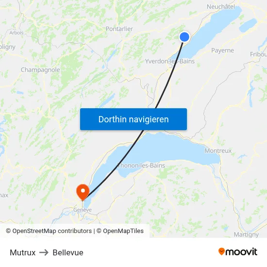 Mutrux to Bellevue map
