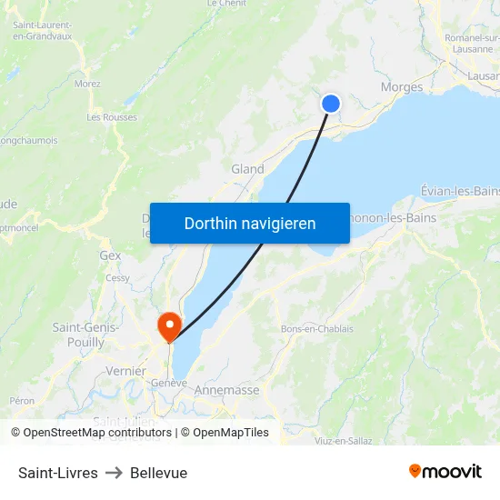 Saint-Livres to Bellevue map