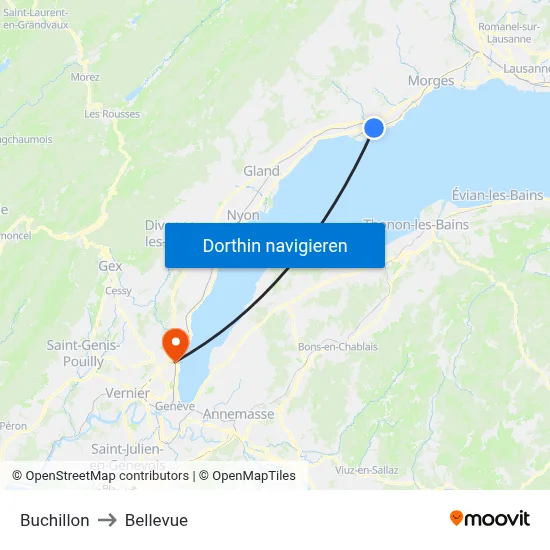 Buchillon to Bellevue map