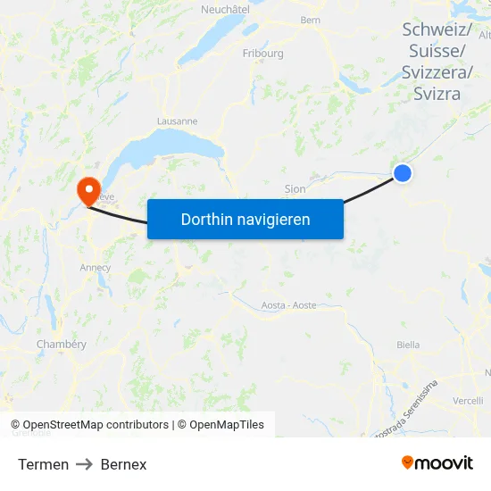 Termen to Bernex map