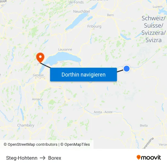 Steg-Hohtenn to Borex map