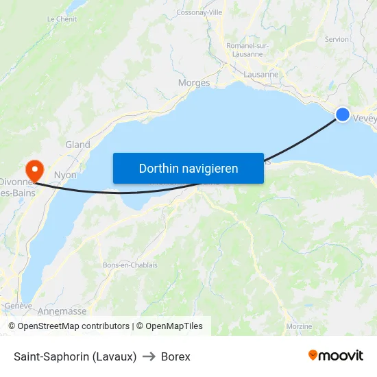 Saint-Saphorin (Lavaux) to Borex map