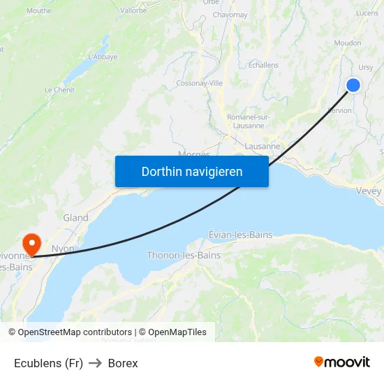 Ecublens (Fr) to Borex map