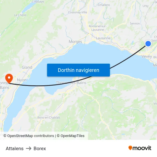 Attalens to Borex map