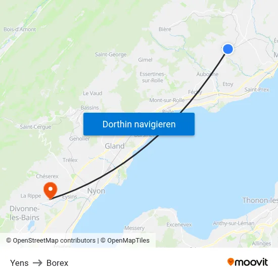 Yens to Borex map