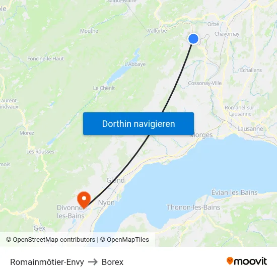 Romainmôtier-Envy to Borex map