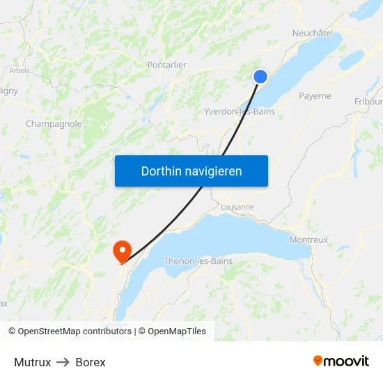 Mutrux to Borex map