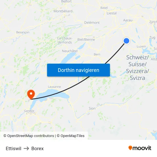 Ettiswil to Borex map
