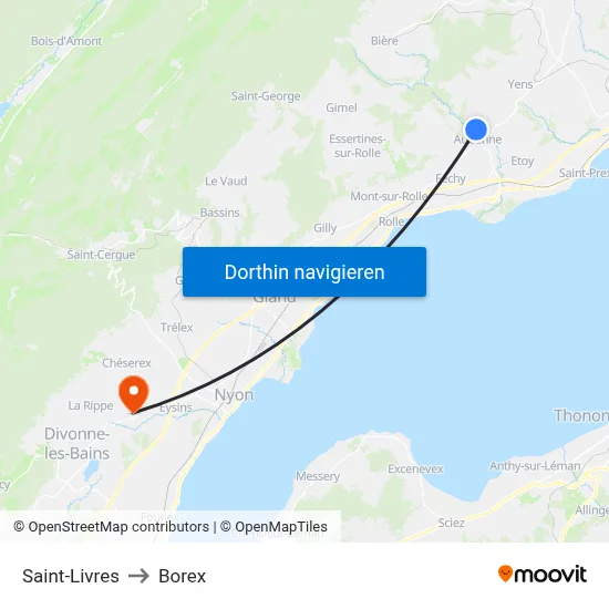 Saint-Livres to Borex map