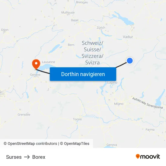 Surses to Borex map