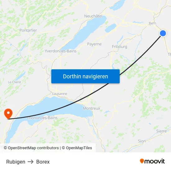 Rubigen to Borex map