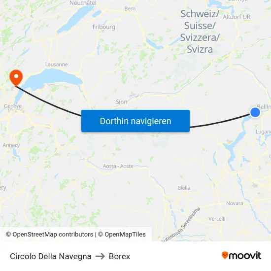 Circolo Della Navegna to Borex map