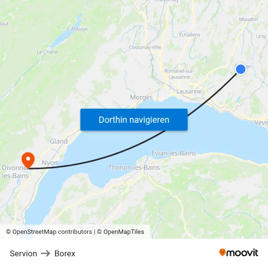 Servion to Borex map
