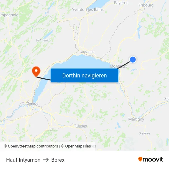 Haut-Intyamon to Borex map