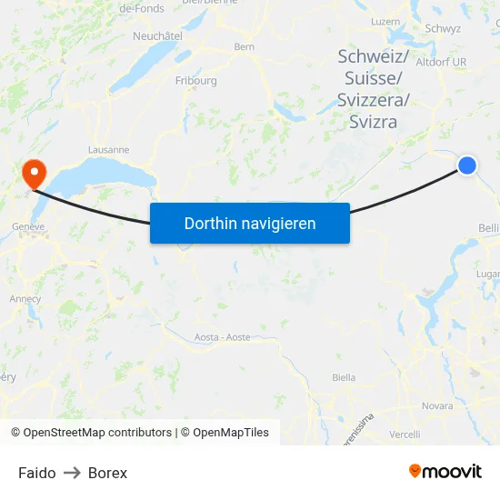Faido to Borex map