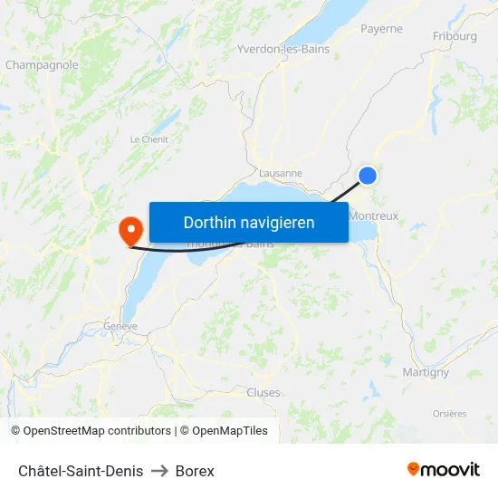 Châtel-Saint-Denis to Borex map