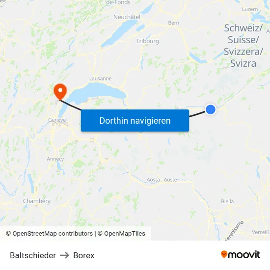 Baltschieder to Borex map