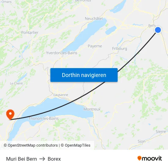 Muri Bei Bern to Borex map
