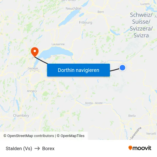 Stalden (Vs) to Borex map