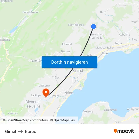 Gimel to Borex map