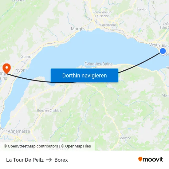 La Tour-De-Peilz to Borex map